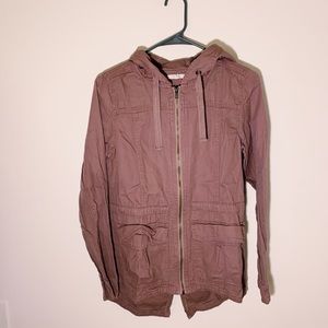 Mauve tie back utility jacket